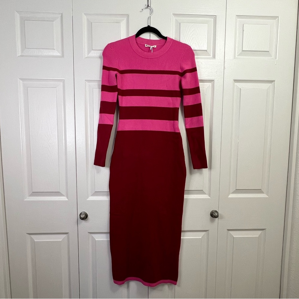 Marine Layer Pink and Red Long Sleeve Dress XS Valentine’s Day‎